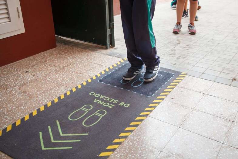 Medidas anti-covid en un centro escolar/TA.